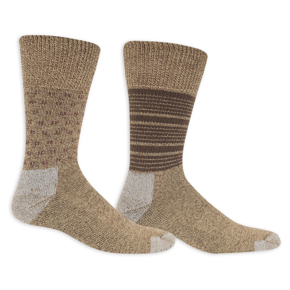 Dr. Scholl's Men's Advanced Relief Blisterguard - 2 & 3 Pair Packs Sock, Brown Multi-stripe, 6.5-12 US