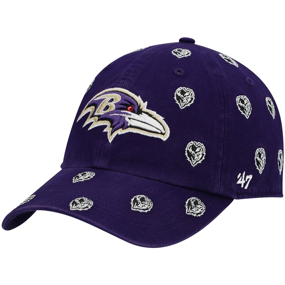 47 Women's Purple Baltimore Ravens Confetti Clean Up Head Logo Adjustable Hat
