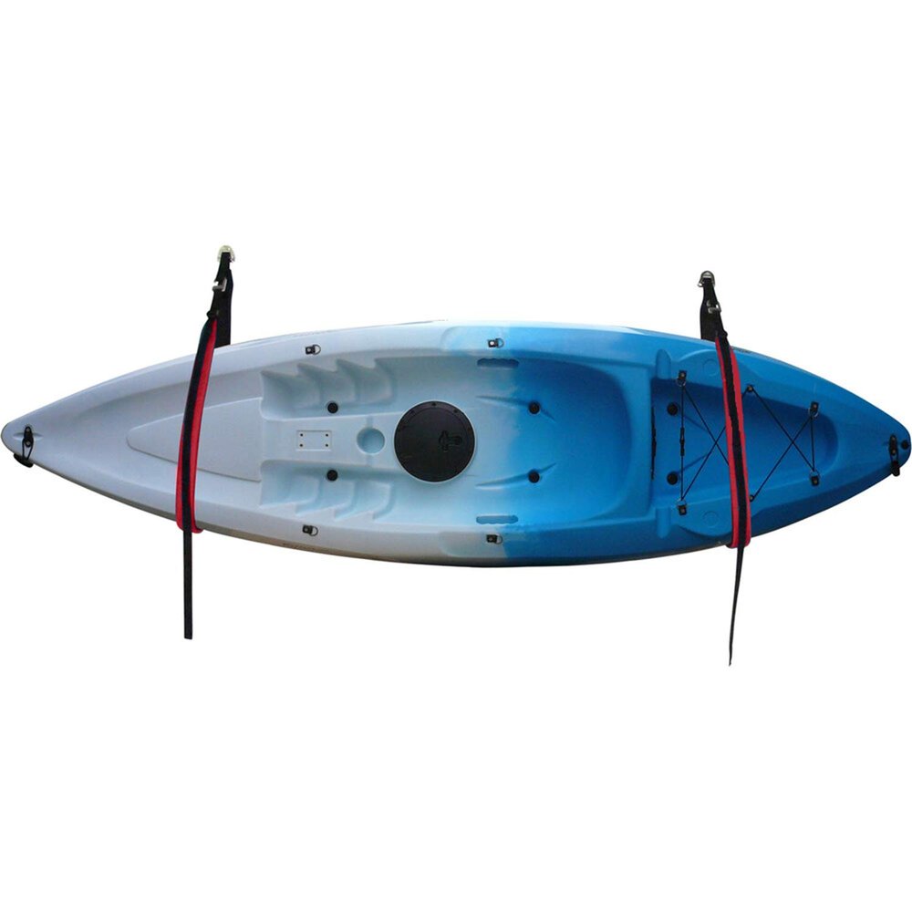 HongK- Red Kayak Surf Paddleboard Wall Padded Hanger Strap Storage Sling Kayak Hanger Heavy-Duty Hanger Garage Hanger [P/N: KAYAK-W05-BK+RED]