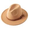 Jastore Kids Girls Boys Classic Wide Brim Bowknot Floppy Fedora Hat Wool Felt Bowler Cap (D-Camel, 5-10 Years) view 2