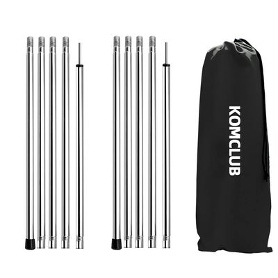 KOMCLUB Adjustable Tent Poles - Heavy Duty Stainless Steel, Lightweight, 78" Collapsible Telescoping Camping Poles Set of 2 for Tarp, Awning, Tent, Hiking Tarp Shelter