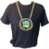 Express Medals Metal Version Golf Champ Chain Trophy with 2 Lines of Personalized Custom Text on a Large Award Medal and Attached 34 inch Long Metal Neck Chain. EG130 view 3