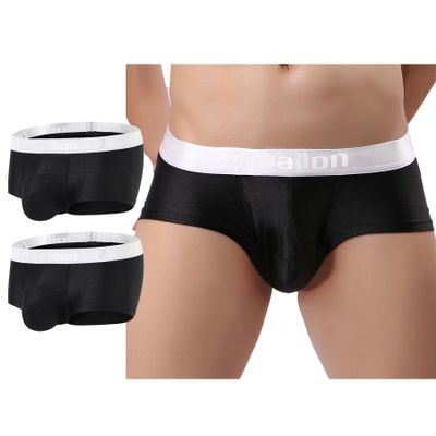 ZONBAILON 3 Packs of Mens Trunk Underwear Comfortable No-Ride up Tagless Breathable Boxer Briefs for Men Pack Black Size 3XL