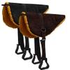Showman Suede Leather Bareback Saddle Pad w/Fleece Bottom (Black) view 1