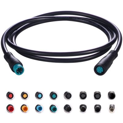 baluoqi Extension Cable 2Pin/3Pin/4Pin/5Pin/6Pin/8Pin/9Pin Waterproof Plug Works for Electric Bicycle Light/Throttle/Ebrake/Display Ebike Parts Extend Cable (5pin 80cm)