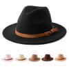 Jastore Kids Girls Boys Classic Wide Brim Bowknot Floppy Fedora Hat Wool Felt Bowler Cap (D-Black, 5-10 Years) view 1