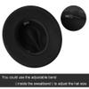 Jastore Kids Girls Boys Classic Wide Brim Bowknot Floppy Fedora Hat Wool Felt Bowler Cap (D-Black, 5-10 Years) view 3