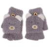 KESYOO 1 Pair Children's Warm Gloves Cartoon Fingerless Gloves Kids Fleece Convertible Flip Kids Knit Mitten Sports Student Girl Purple Imitation Material view 1
