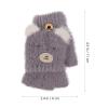 KESYOO 1 Pair Children's Warm Gloves Cartoon Fingerless Gloves Kids Fleece Convertible Flip Kids Knit Mitten Sports Student Girl Purple Imitation Material view 2