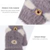 KESYOO 1 Pair Children's Warm Gloves Cartoon Fingerless Gloves Kids Fleece Convertible Flip Kids Knit Mitten Sports Student Girl Purple Imitation Material view 3