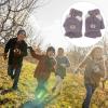 KESYOO 1 Pair Children's Warm Gloves Cartoon Fingerless Gloves Kids Fleece Convertible Flip Kids Knit Mitten Sports Student Girl Purple Imitation Material view 4