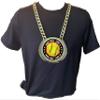 Express Medals Metal Version Flame Softball Champ Chain Trophy with 2 Lines of Personalized Custom Text on a Large Award Medal and Attached 34 inch Long Metal Neck Chain. EMFCL805 view 3
