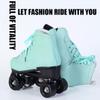 XUDREZ Roller Skates Womens, Shiny High Top PU Leather Classic Double-Row Roller Skates for Women and Men Adjustable Double Row 4 Wheels Indoor Outdoor Roller Skates for Beginner a Shoes Bag view 3