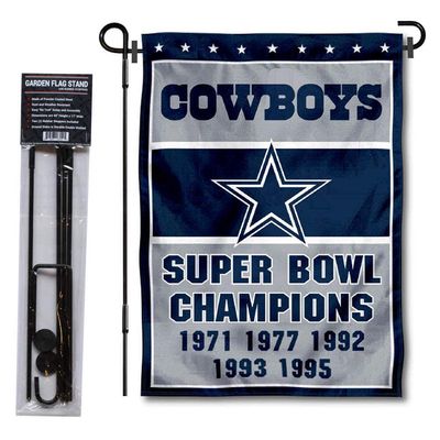 Dallas Cowboys 5 Time Champions Garden Flag and Pole Stand Holder