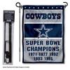 Dallas Cowboys 5 Time Champions Garden Flag and Pole Stand Holder view 2