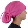 Solid Hot Pink Big Hair Ponytail Classic Surgical Scrub Cap with Built-in Sweatband - Made in The USA! view 3
