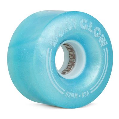 Bont Glow Light Up LED OUTDOOR Roller Skate Wheels 62x35mm 83A | Pack of 4 | For Street and Recreational Skating (Tickle Blue)