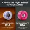 Bont Glow Light Up LED OUTDOOR Roller Skate Wheels 62x35mm 83A | Pack of 4 | For Street and Recreational Skating (Tickle Blue) view 2