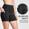 baleaf Biker Shorts Women Yoga Gym Workout Spandex Running Volleyball Tummy Control Compression with Pockets Soft 5" Black S view 3