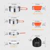KingCamp Camping Cookware Mess Kit, 25pcs Backpacking Gear Cooking Equipment, Lightweight Pots and Pans with Folding Knife and Fork Set for 3-4 Person view 2