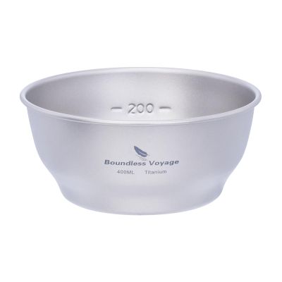 Boundless Voyage Titanium Dish Plate with Carry Mesh Bag - Outdoor Titanium Dishware and Utensils Mess Kit - Single-Walled Bowls for Camping and Backpacking - Ti15163BB