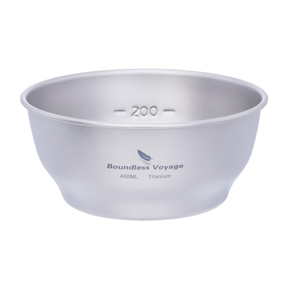 Boundless Voyage Titanium Dish Plate with Carry Mesh Bag - Outdoor Titanium Dishware and Utensils Mess Kit - Single-Walled Bowls for Camping and Backpacking - Ti15163BB