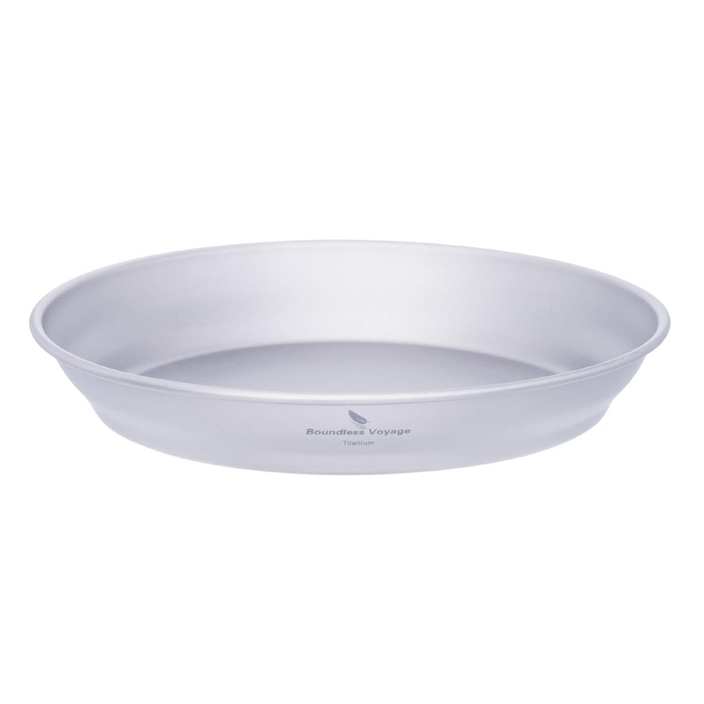 Boundless Voyage Titanium Dish Plate with Carry Mesh Bag - Outdoor Titanium Dishware and Utensils Mess Kit - Single-Walled Bowls for Camping and Backpacking