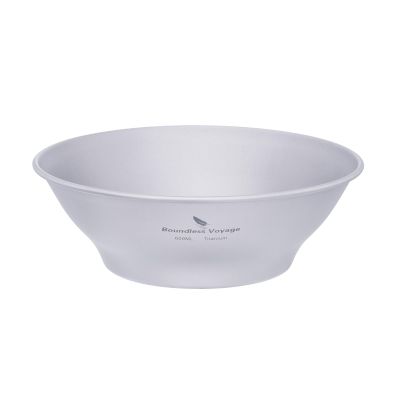 Boundless Voyage Titanium Dish Plate With Carry Mesh Bag - Outdoor Dishware and Utensils Mess Kit, Single-Walled Bowls for Camping Backpack Ti15164BB