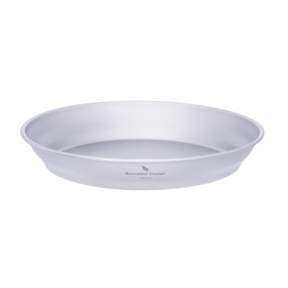 Boundless Voyage Titanium Dish Plate and Utensils Mess Kit with Carry Mesh Bag - Single-Walled Bowls for Camping and Backpacking