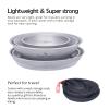 Boundless Voyage Titanium Dish Plate and Utensils Mess Kit with Carry Mesh Bag - Single-Walled Bowls for Camping and Backpacking - Ti15167A view 3