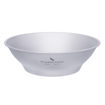 Boundless Voyage Titanium Dish Plate with Carry Mesh Bag - Outdoor Titanium Dishware and Utensils Mess Kit - Single-Walled Bowls for Camping and Backpacking