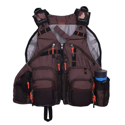Raprance Fly Fishing Vest Backpack - Adjustable Lightweight and Quick-Dry, with 17 Pockets for Trout Bass Saltwater (Brown,FV01)