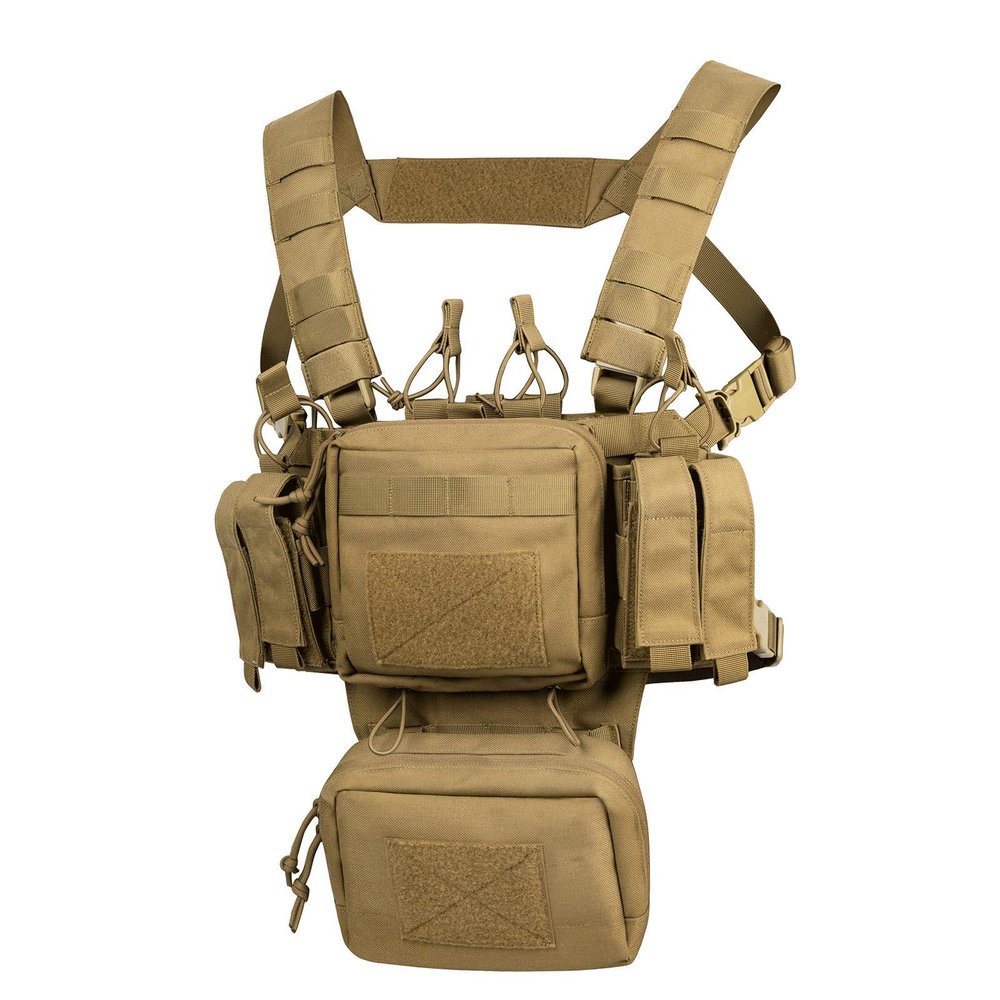 VISMIX Tactical Chest Rig, Adjustable&Detachable Molle Chest Rigs with Mag Pouch (Coyote Brown)