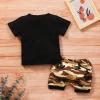 Toddler Baby Boy Summer Clothes Daddy Son Letters T-Shirts Tees Tops+Camouflage Shorts Pants Outfits 2PCS Shorts Set Clothes (Cool Dad, 18-24 Months) view 2
