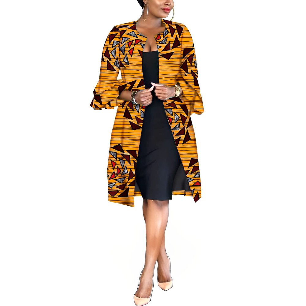 African Women Coat Ankara Print Long Jacket Tops Wax Dashiki Clothes 649 5X