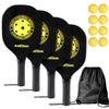 Amicoson Pickleball Paddles - Set of 4 Paddles, Indoor & Outdoor Balls, Paddle Wood Racket Ergonomic Cushion Grip, 8 Balls 1 Carry Bag view 1