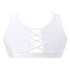 dPois Kids Girls' Workout Sleeveless U Neck Criss-Cross Front Crop Tops Vest Gymnastics Dance Sports Bra White 6 view 1