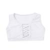 dPois Kids Girls' Workout Sleeveless U Neck Criss-Cross Front Crop Tops Vest Gymnastics Dance Sports Bra White 6 view 3