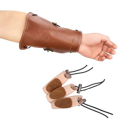 Obert Archery Adjustable Protective Arm Guard Forearm Protector Armband + Finger Guard for Shooting Hunting