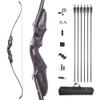58 Inch Takedown Recurve Bow and Arrow Set 20-50 Lbs ILF Bow Riser Right Hand Longbow for Hunting Target Practice (Black, 30 Lbs) view 1