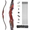 58 Inch Takedown Recurve Bow and Arrow Set 20-50 Lbs ILF Bow Riser Right Hand Longbow for Hunting Target Practice (Red, 45 Lbs) view 1