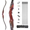 58 Inch Takedown Recurve Bow and Arrow Set 20-50 Lbs ILF Bow Riser Right Hand Longbow for Hunting Target Practice (Red, 35 Lbs) view 1