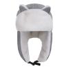 Cartoon Winter Hats Ski Cap for Girls Boys Windproof Thermal Fleece Trapper Hat with Earflap Face Warmer (Stripes, Grey) view 1