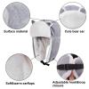 Cartoon Winter Hats Ski Cap for Girls Boys Windproof Thermal Fleece Trapper Hat with Earflap Face Warmer (Stripes, Grey) view 2
