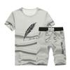 xzbailisha Men's Loose Round neck T-Shirts & Shorts 2 Piece Outfits Solid Color Short Sleeve Tracksuit view 1