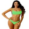 Hansber Womens 2Pcs Swimsuits Bikini Set Push up Padded Bra Tops with Briefs Thong Bathing Suits Swimwear Fluorescent Green Small view 1