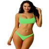 Hansber Womens 2Pcs Swimsuits Bikini Set Push up Padded Bra Tops with Briefs Thong Bathing Suits Swimwear Fluorescent Green Small view 2