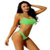 Hansber Womens 2Pcs Swimsuits Bikini Set Push up Padded Bra Tops with Briefs Thong Bathing Suits Swimwear Fluorescent Green Small view 3