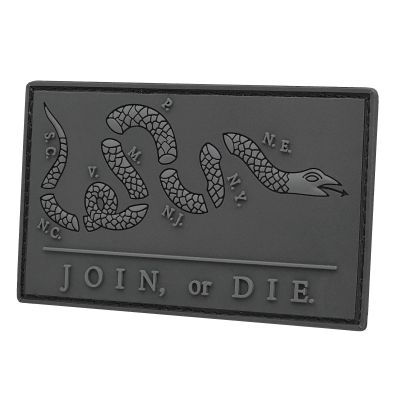 Blackout Join or Die PVC Snake Benjamin Franklin American Revolution War Morale Tactical Rubber Patch