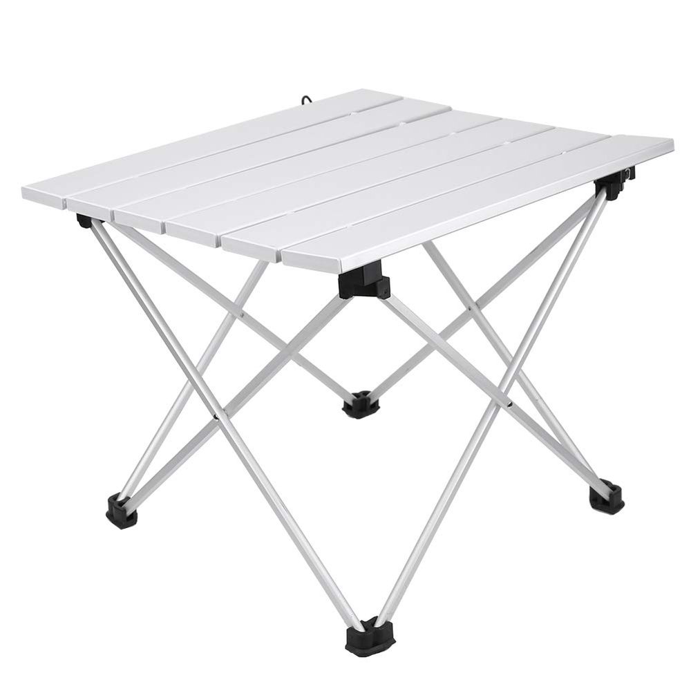 Haofy Portable Camping Table Outdoor Folding Table with Aluminum Table Top and Storage Bag, Small Side Table for Picnic, BBQ, Camp, Beach Cooking(Small)